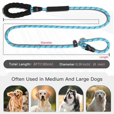 Laisse et collier pour chien antidérapants et réglables, doux au toucher, sans traction