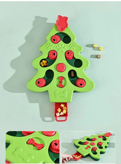 Interactive Dog Puzzle Toys Christmas Tree Dog Slow Feeder