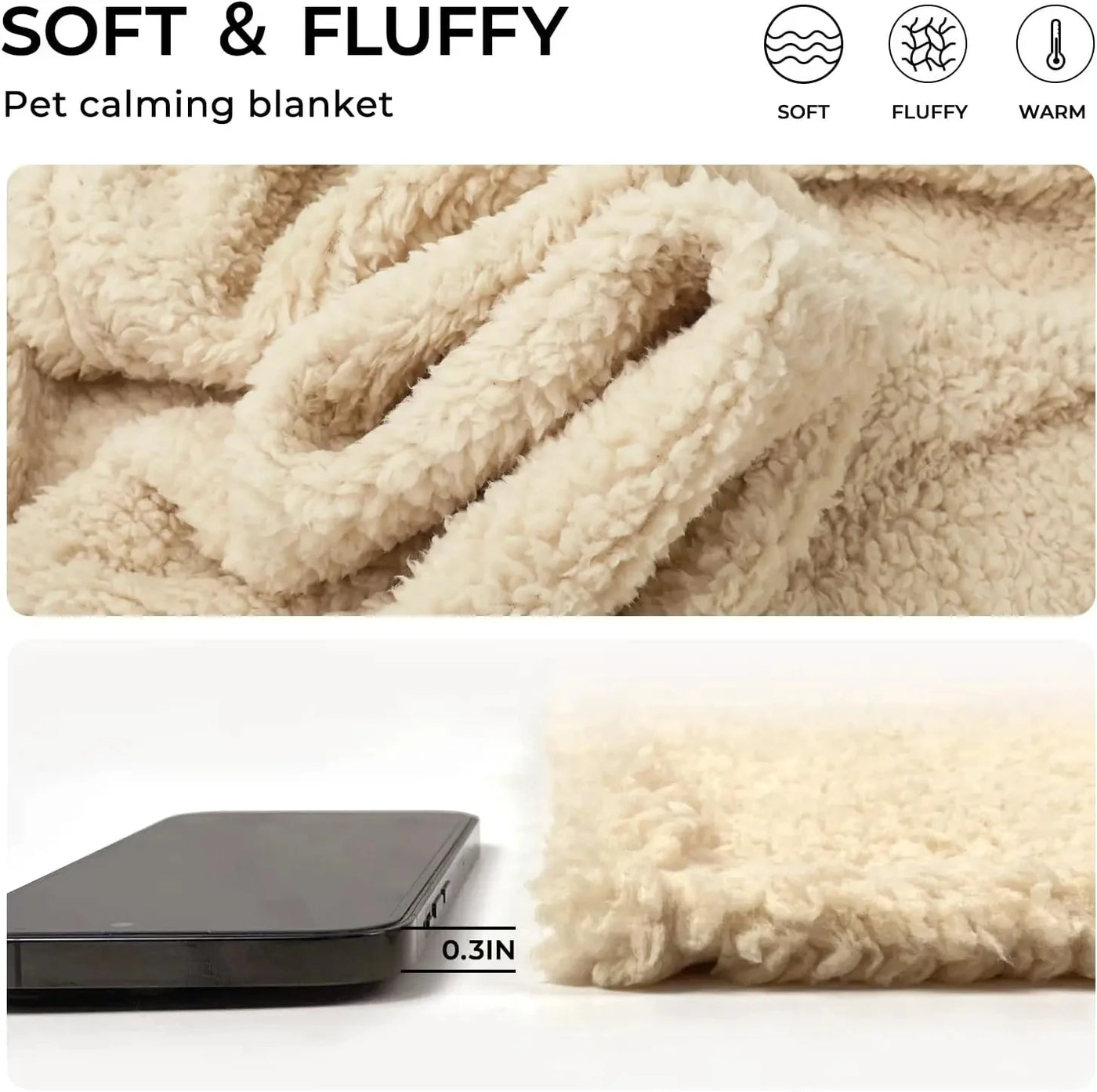 Calming Blankets Fluffy Premium Fleece Pet Blanket