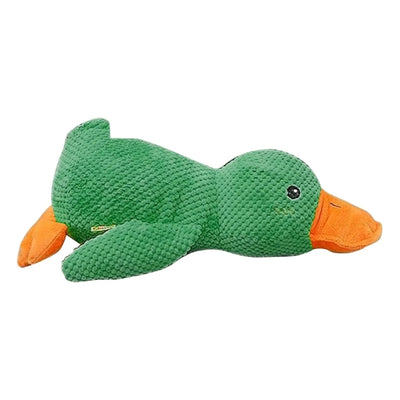 Jouet à mâcher pour chien en peluche avec canard en fourrure Jouet sûr avec son de hochet Canard en peluche