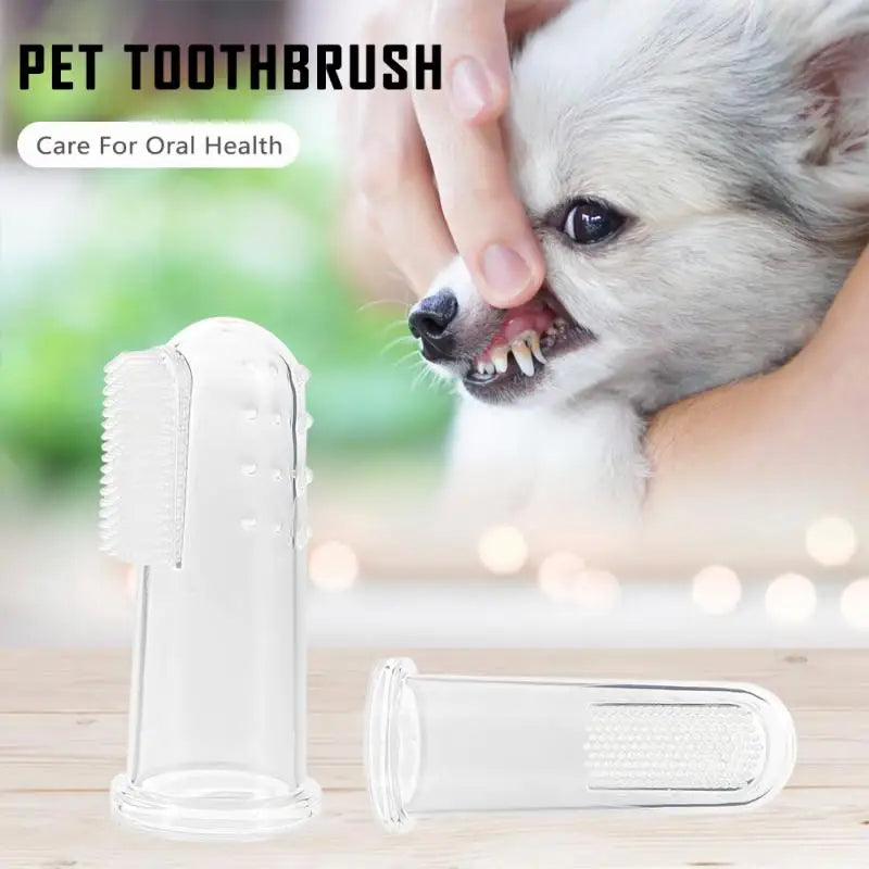 Hot Selling Dog Cat Cleaning Supplies Soft Pet Finger Toothbrush