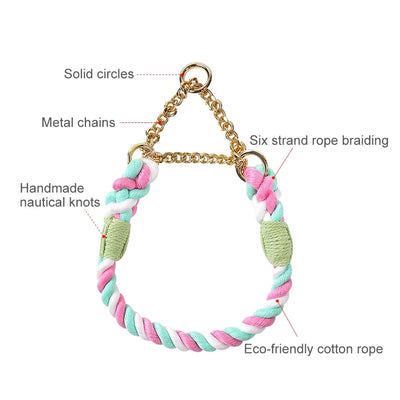 Collier de luxe en corde tressée pour chien