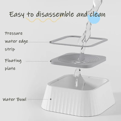 Pet Floating Water Bowl Non-Wetting Mouth