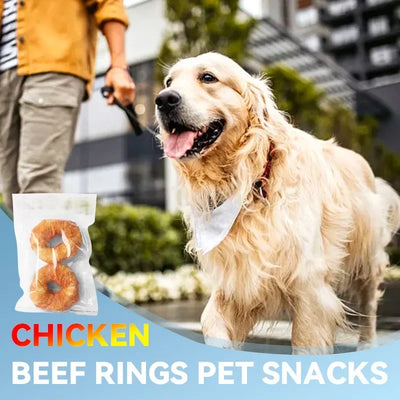 Dog Snacks 2 Pcs Chicken Cowhide Rings