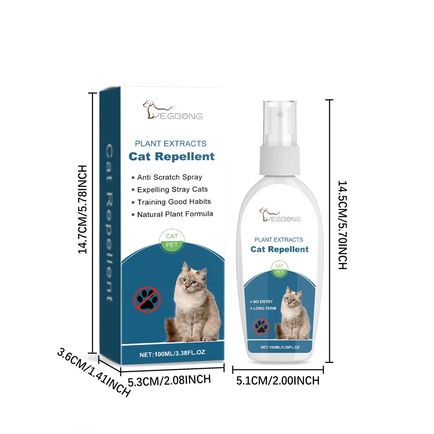 Spray répulsif pour chats - Prévient les morsures et les morsures - Spray anti-griffures