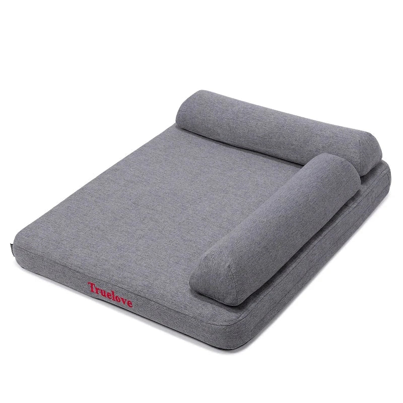 Deluxe Back Protection Memory Foam Soft Comfortable Linen Pet Bed