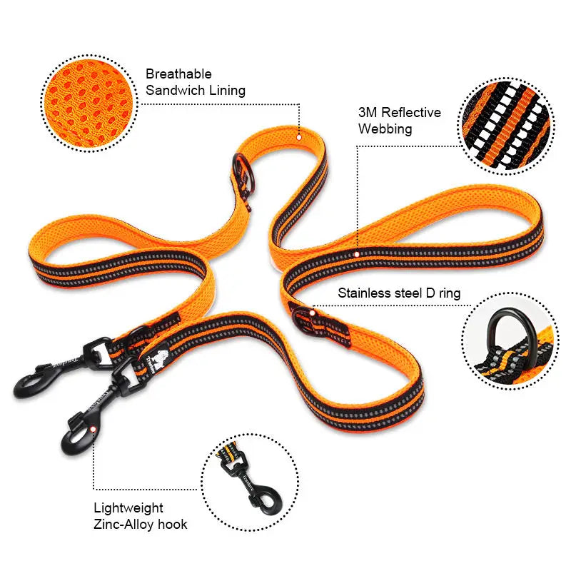 7 In 1 Multi-Function Adjustable Dog Lead Hand Free