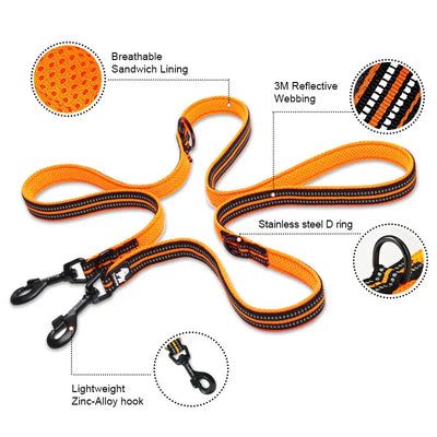 7 In 1 Multi-Function Adjustable Dog Lead Hand Free