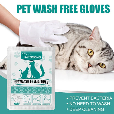 Pet Disposable Cleaning Gloves Wash Free No Rinse