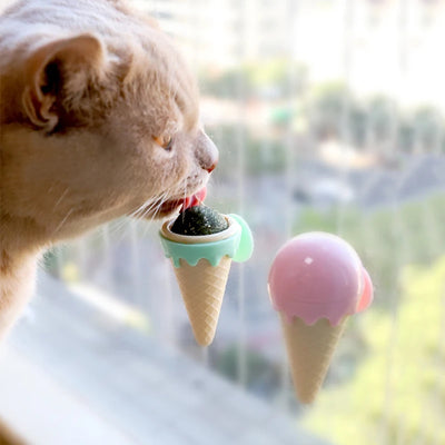 Jouet pour chat en forme de glace à la menthe