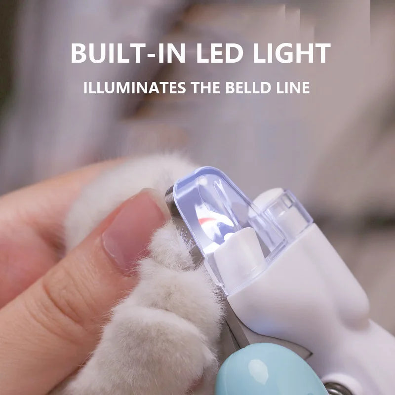 Coupe-ongles professionnel pour animaux de compagnie avec lumière LED pour le toilettage des griffes des animaux de compagnie