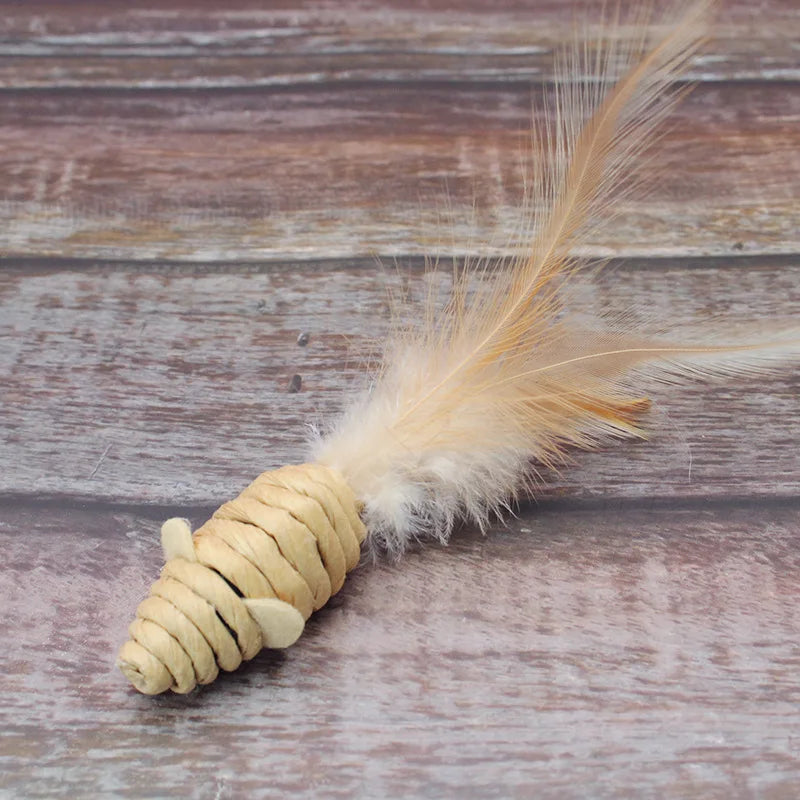 Cat Toys Mouse Feather Sisal Rope Toy 5Pcs.