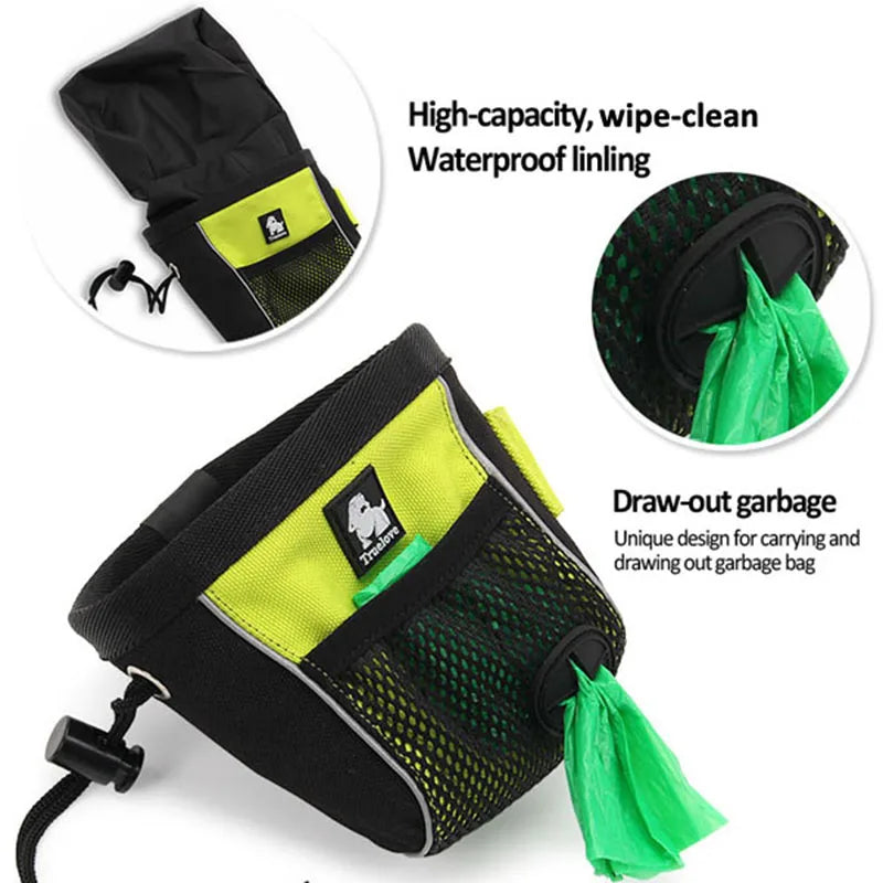 Multi Use Travel Dog Snack Treat Bag Reflective Clip On