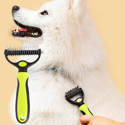 Ultra Groom Pet Deshedding Brush - Double-Sided Undercoat Shedding Comb