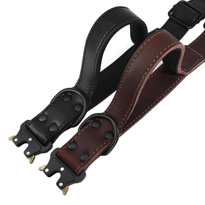 Quick Click Control Soft Real Leather Big Dog Collar – Premium Comfort and Control