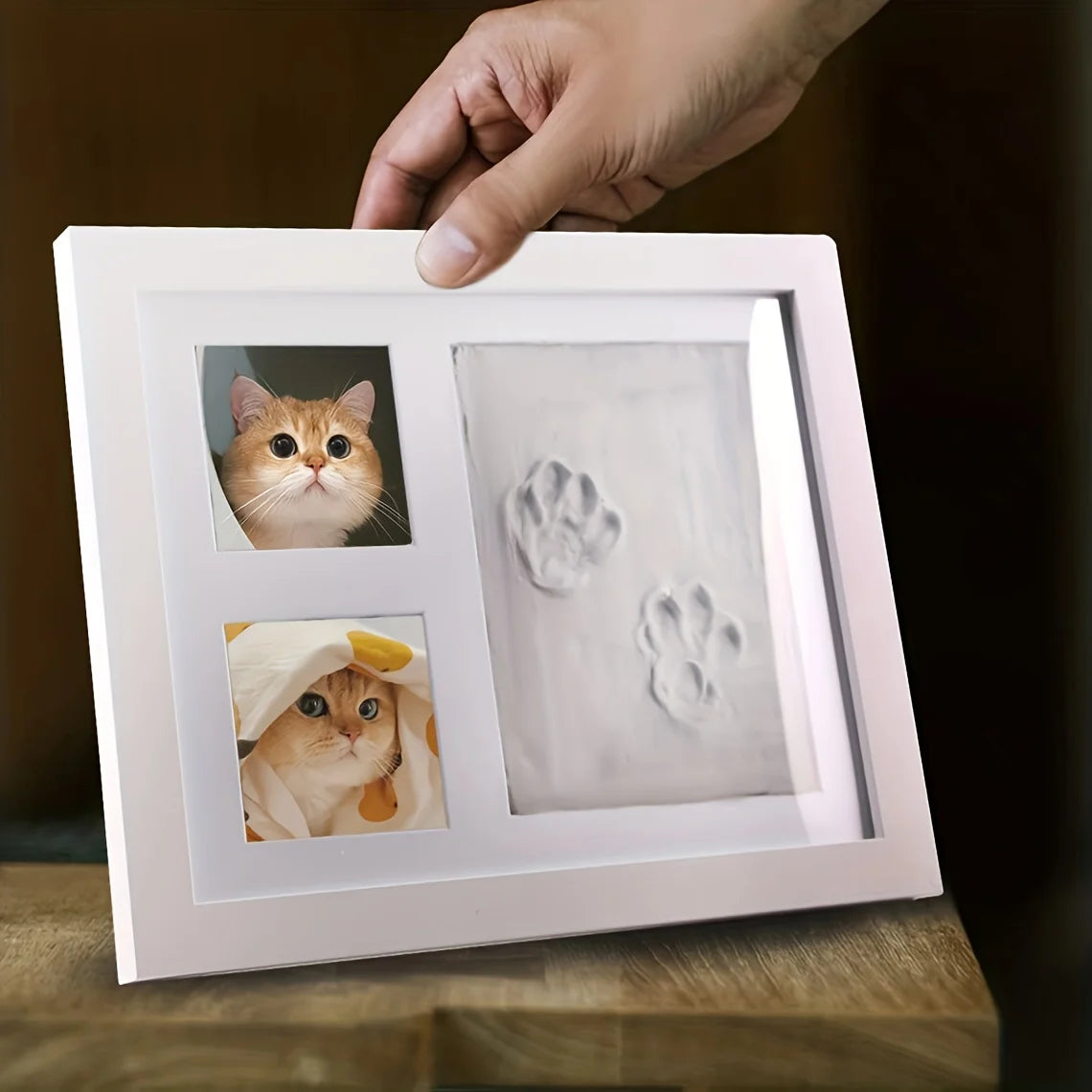 Premium Pet Paw Print Keepsake Kit & Picture Frame