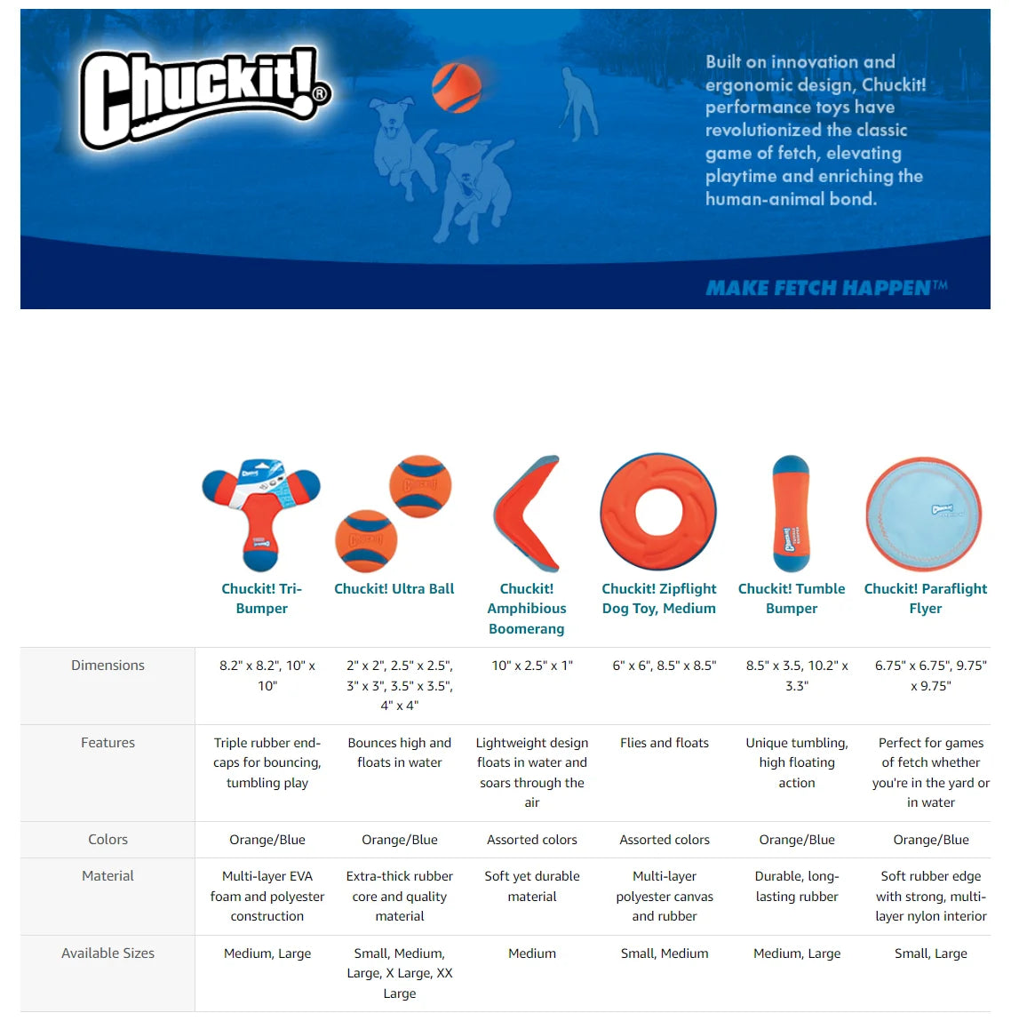 Chuckit! Amphibious Bumper Fetch and Float Dog Toy