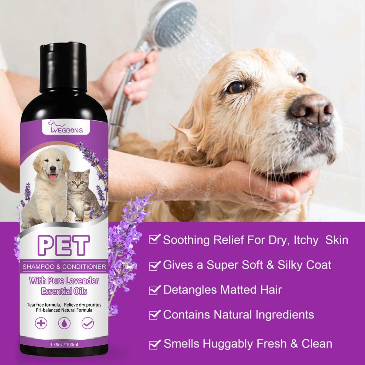 Pet Shampoo Hair Softening & Itch Removing