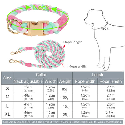 Ensemble collier et laisse pour chien Macaron