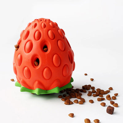 Strawberry Rubber Food Leaking Chew Toy