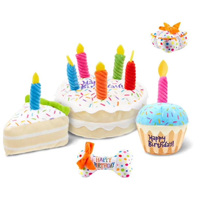 Happy Birthday Cake Squeaky Pet Toys