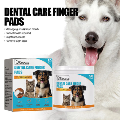 Dog Teeth Finger Wipes Remove Tartar Plaque Tooth Stain Wiping Oral Care