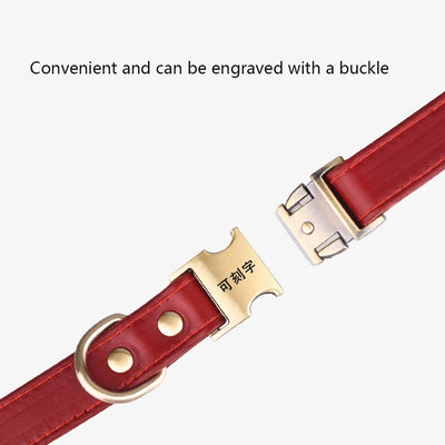 Cassic Click Leather Pet Collar Adjustable