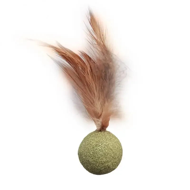 Cat Catnip Feather Toy Balls Fresh Breath Teeth Grinding