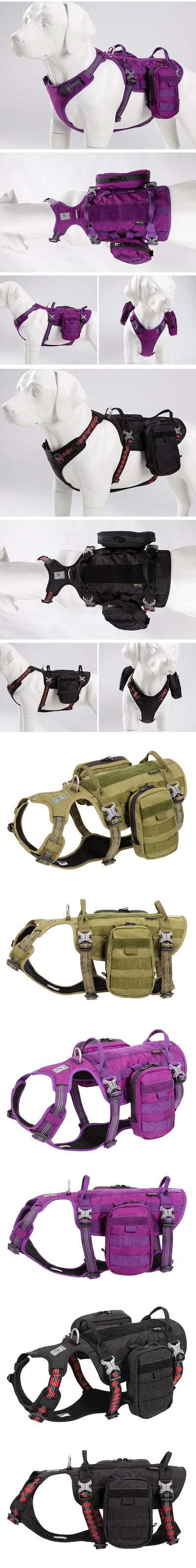 Dog Harness with Backpack Multifunctional