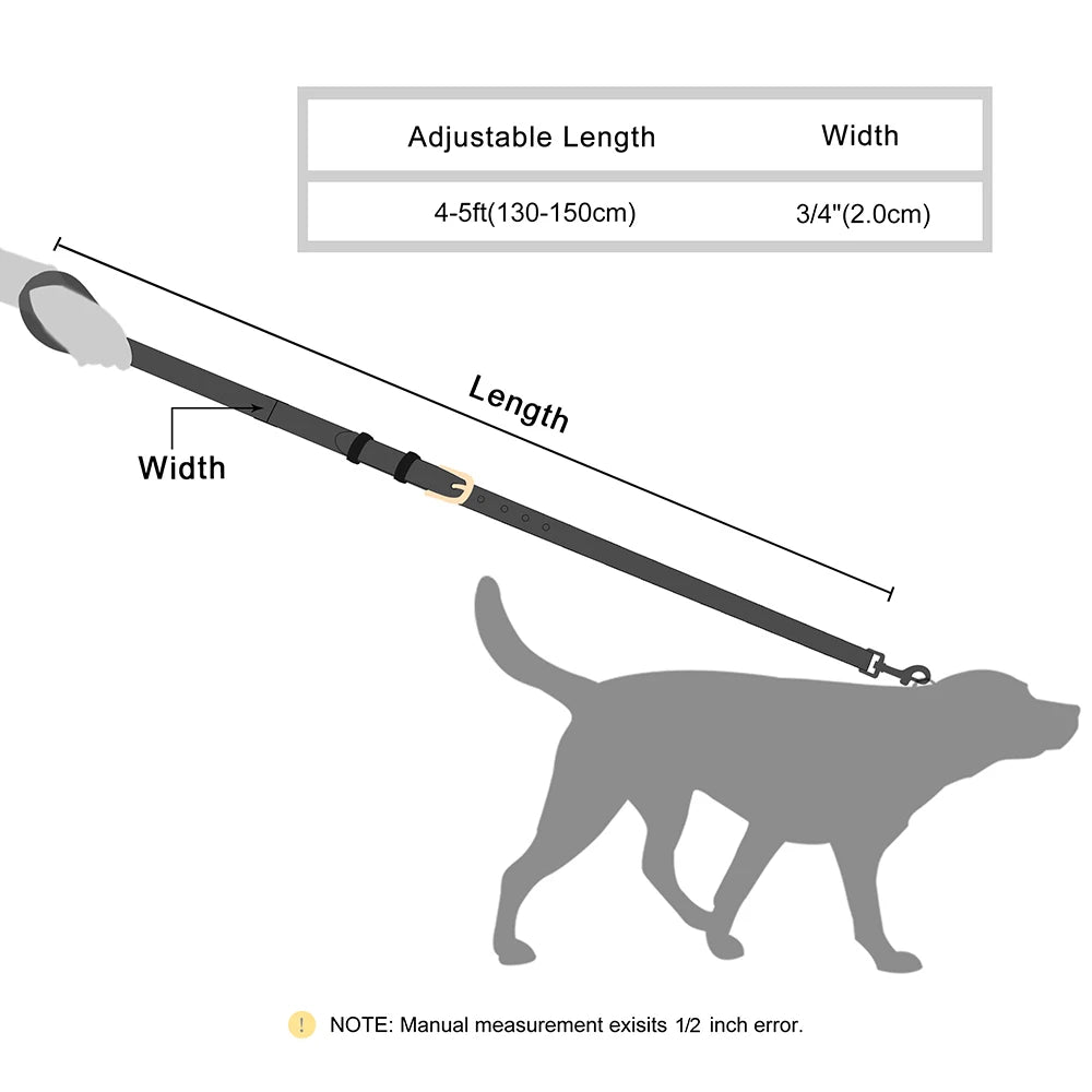 Laisse pour chien classique en cuir souple réglable