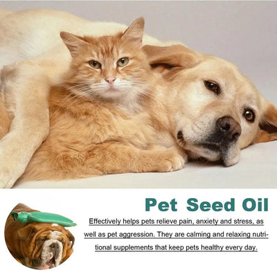 Pet Hemp Seed Oil Natural Pain and Anxiety Relief Vitamins B, C, E High Purity Nutritional Pet Oil