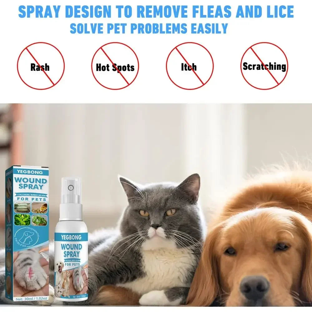 Spray de soin de la peau anti-démangeaisons et anti-démangeaisons pour animaux de compagnie