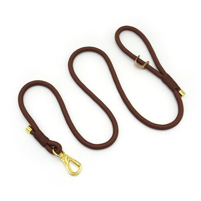 Classy Choco Soft Leather Leash & Collar Set