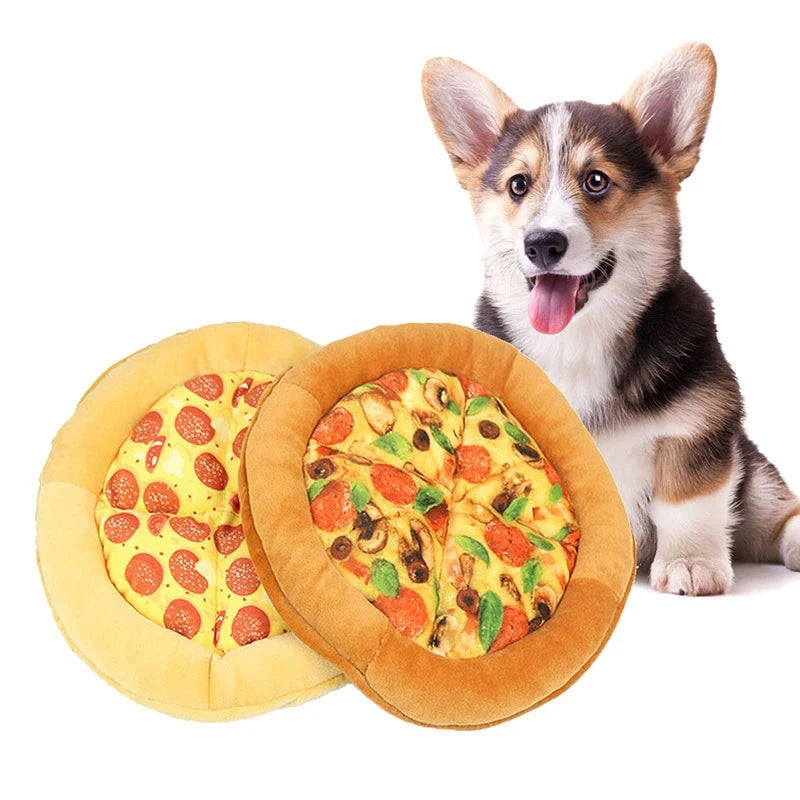 Pizza Snack Plush Squeaky Sound Pet Toy