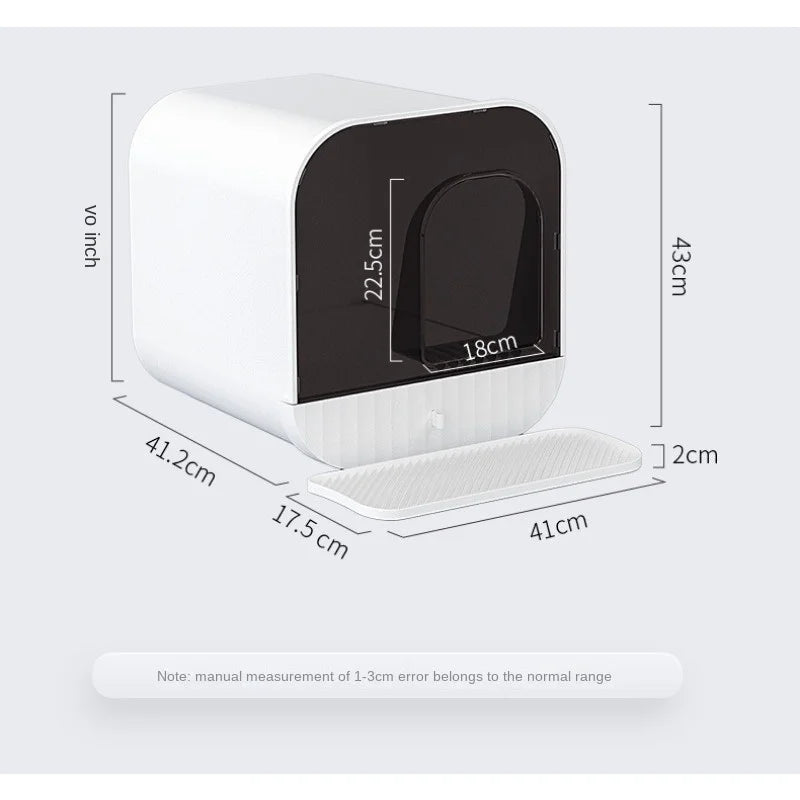 Bac à litière élégant pour chat Toilettes pour chat entièrement fermées de grande capacité