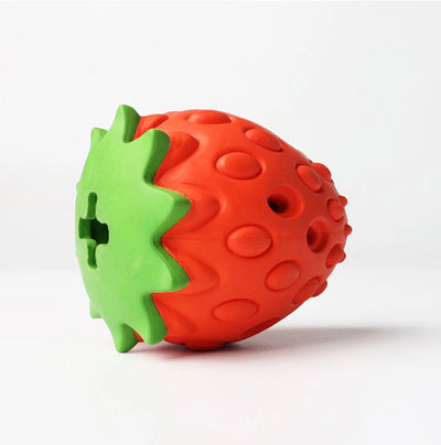 Strawberry Rubber Food Leaking Chew Toy