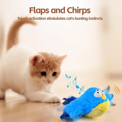 Jouet interactif pour chat Flappy Bird Oiseau gazouillant et battant rechargeable