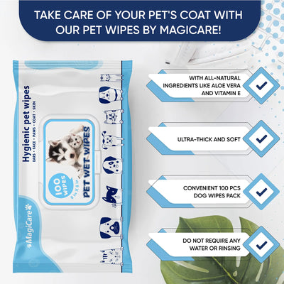 Lingettes nettoyantes et lingettes sensibles pour pattes, corps et fesses pour chien