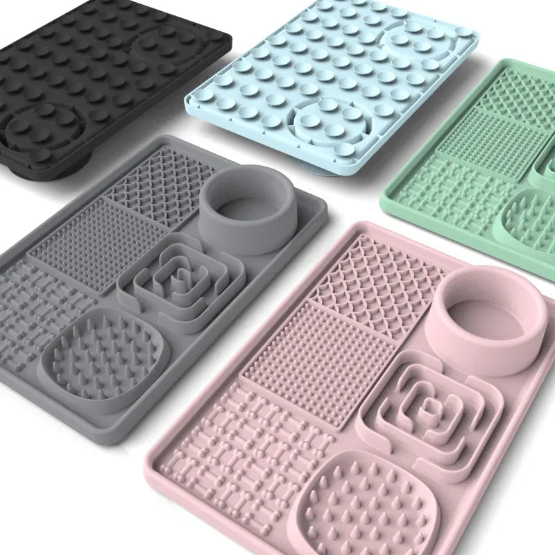 Tapis à lécher en silicone pour gamelle à alimentation lente pour chiens