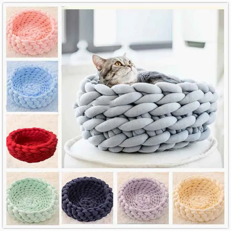 Handmade Knit Warm Soft Pet Bed