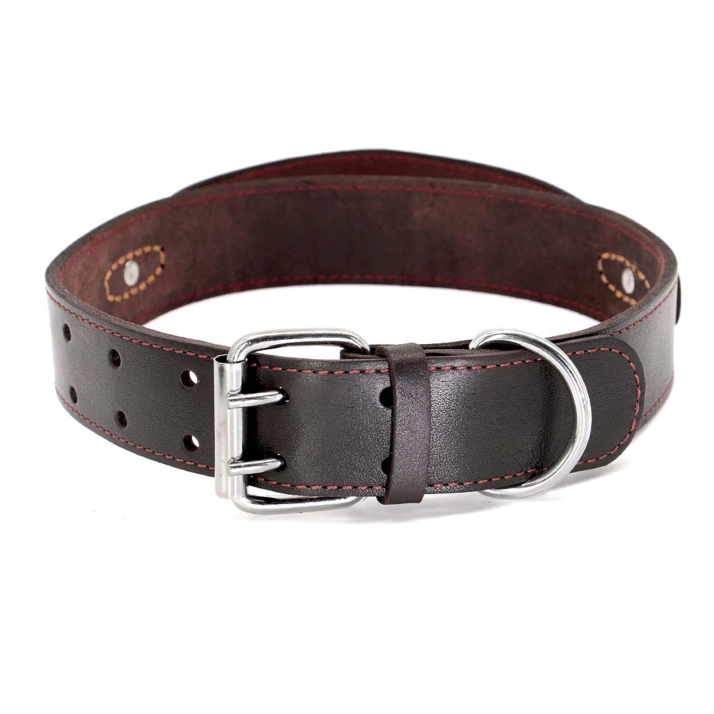 Super Control  Leather Dog Collar Durable Short Handle