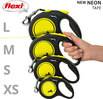 Laisse rétractable ergonomique pour chien FLEXI New Neon