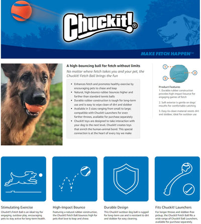 Chuck It! Fetch Medley Dog Ball Hundespielzeug, 3 Stück, Größe M