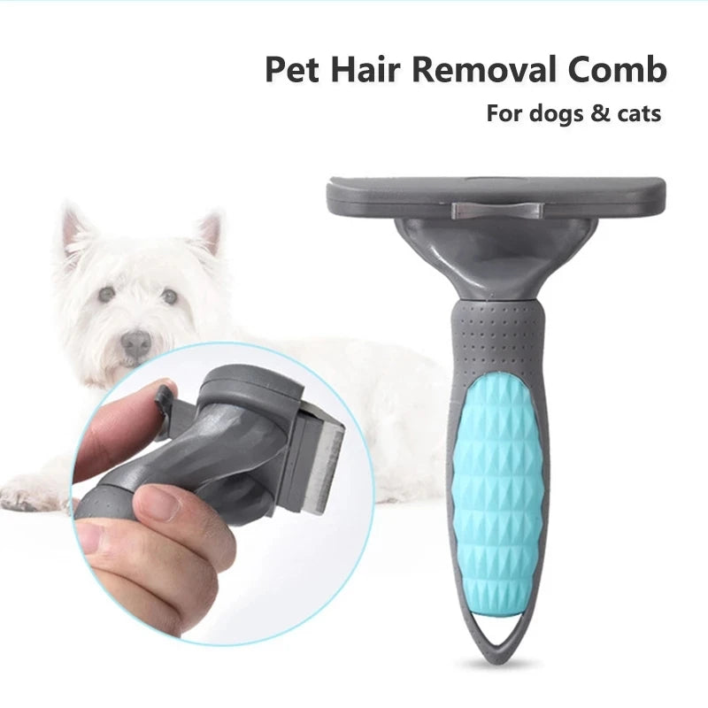 Brosse de toilettage pour animaux de compagnie - Peigne à râteau double face pour la perte et le démêlage des sous-poils