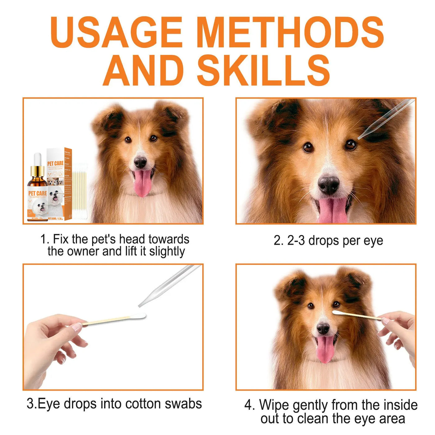 Pet Eye Wash Drops Remove Tear Marks & Tear Stain Remover