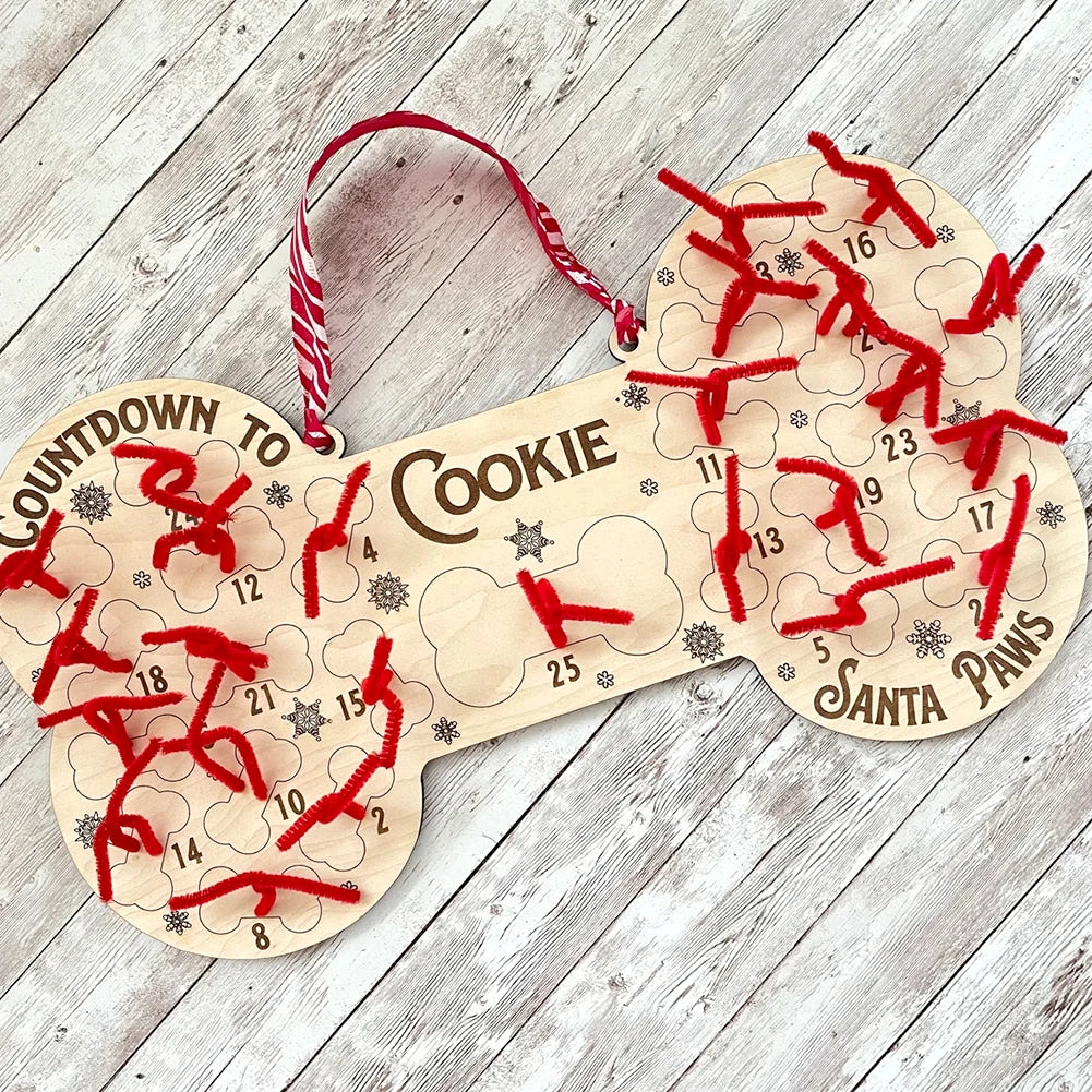 25 Days Dog Bone Christmas Countdown Advent Calendar