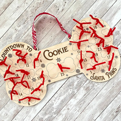 25 Days Dog Bone Christmas Countdown Advent Calendar