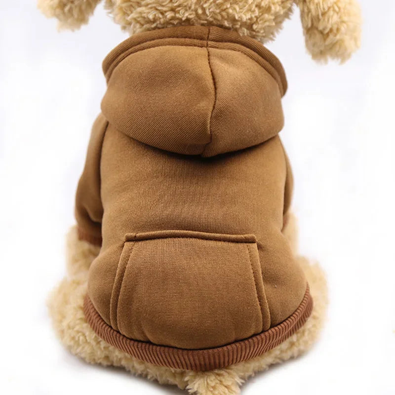 Sweats à capuche chauds pour chiens avec poches