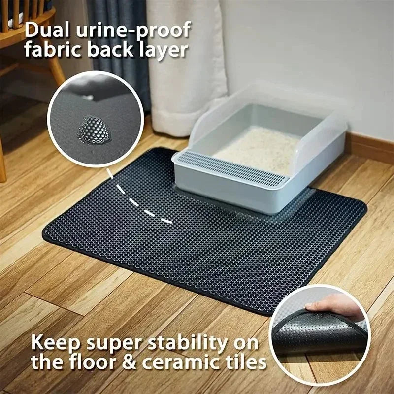 Tapis de litière pour chat Magic Clean Toilettes pour animaux de compagnie Imperméables Double couche