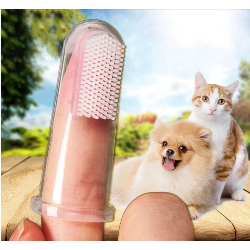 Hot Selling Dog Cat Cleaning Supplies Soft Pet Finger Toothbrush